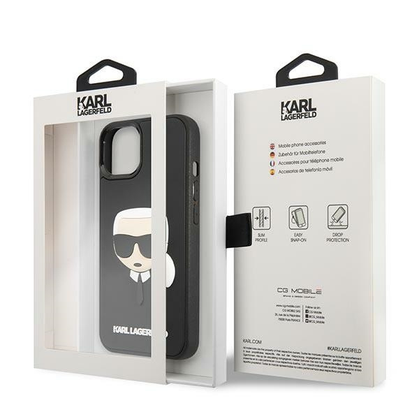 Case Karl Lagerfeld KLHCP14MKH3DBK iPhone 14 Plus 6.7" black/black hardcase 3D Rubber Karl`s Head